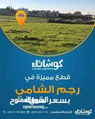  2 ارض سكنية استثمارية في رجم الشامي على بعد 1 كم نت شارع المية بسعر مميزز جدا