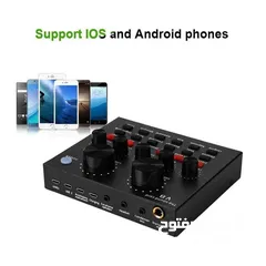  1 كرت صوت مع منظم وميكسر كامل Sound card V8 Mixer Bluetooth SoundCard V8 Audio Soundcard