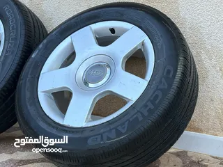  2 Audi Rims+tires In perfect condition/ جنطات اودي للبيع مع كوشوك