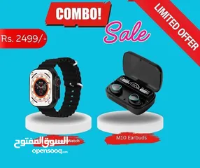  4 بكج kiki K3 بكج ساعة Ultra3 مع سماعة M10 بقوة 3000 ملي أمبير  ... لحقوا العرض