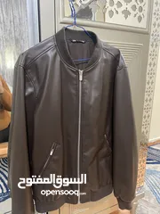  1 جاكيت Zara جلد طبيعي اصلي