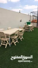  9 طاولات وكراسي طوي بلاستيك تستخدم