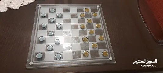  6 Glass Chess & Checkers  شطرنج و تشيكرز زجاجي