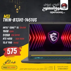  1 LAPTOP GAMING MSI CORE I5