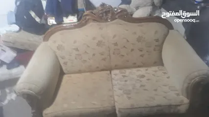  3 طقمين كنب زان مستعمل بدون طاولات للبيع