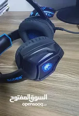  5 سماعة sadesR9 gaming headset7.1USB محيطيه و حالة السماعة ممتاز تستخدم للإجتماعات و الميكرفون ممتاز