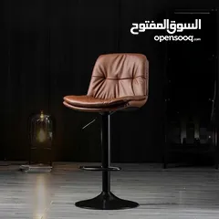  6 كرسي بار بتصميم حديث مبطن جلد عملي وبتصميم قوي ومتين كراسي البار مناسبة لطاولة الطعام وغرف الجلوس