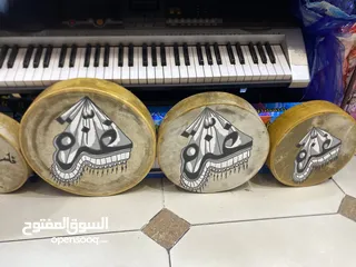  6 طقم دف جلد ثلاث احجام مشغول رسم ع الوجه
