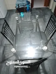  1 طاولة مطبخ قزاز 4كراسي