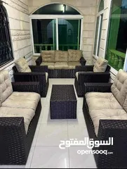  16 اختيارك الصح  طقم راتان 5 مقاعد 125د + طاولة وسط .. شامل التوصيل داخل عمان  يتوفر اطقم راتان سباعي