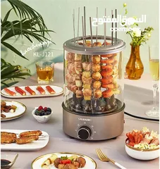  8 شواية كهربائية Liven Electric barbecue kebab Gray