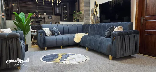  7 طقم كورنر 9مقاعد لون بترولي