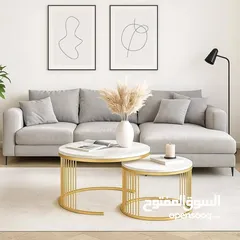  6 طقم طاولات متداخلة مودرن رخام فخم   سطح رخامي فاخر يعطي لمسة أنيقة وراقية  قاعدة معدنية