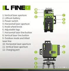  6 جهاز 16 خط ليزر L Fine 16 Line Laser Level ذاتي التوازن