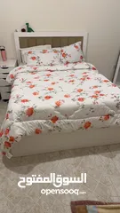  1 Bed frame white and beige