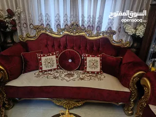  11 طقم كنب حفر خشب زان 9 مقاعد بحالة الوكالة للبيع