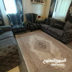  1 طقم كنب بسعر مغري اسفنج دانلوب مريح وخشب زان