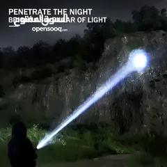  5 مصباح جبلي كشاف جيب لوكس مدى 300 متر ليد قابل للشحن قوي مع زوم  ضوء اضائه بيل لوكس يدوي ضد الماء ضوء
