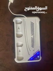  8 قاعده تبريد ps5 مع اضويه على داير المبرد اخضر احمر ازوق