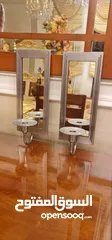  3 لوحات كبيرة الحجم مستطيلة (هوم سنتر)ومرايا (ايكيا)واباجور غرفة بنات (اشلي)ولوحات ديكورية