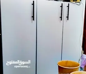  2 خزانه احذيه لون ابيض تفصيل خشب لامينيت مع مراي ودنسوار وعلاقه مفاتيح