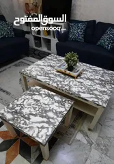 طاولات من ايكيا مستعمله للبيع مع كنبه من ديموس بحاله جيده جدا White Sofa And Ikea Tables