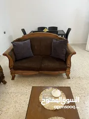  8 طقم كنابيات خشب زان مع طاولة سفرة