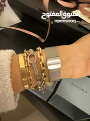  2 ساعة فخمة ذهبي و فضي ماركة سكاغن skagen