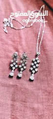  1 Diamond Necklace and matching Earrings white gold incl. certificates for diamonds