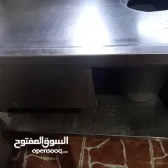  23 مجلى ستيلس ثقيل صناعي  ثلاجة بحاجه الى مروحة  طاوله ستيلس  غاز عين وحدة كانون كبير طول مترين عرض 40س