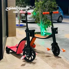  6 سكوتر الأطفال 3×1 بتحويل سهل وثبات وأمان لعبة وحدة بثلاث استخدامات تناسب كل الأعمار