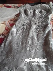  7 فستان سهرة فضي سكني حريم السلطان