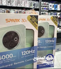  4 جهاز جديد بالكرتونة Spark 30c رام 8 و 12 و 16 جيجا 128 و 256 مكفول سنة متوفر توصيل