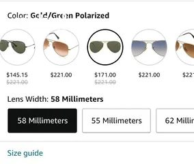  6 نظارة شمسية ريبان Ray ban sunglasses pilot