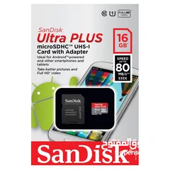  2 ULTRA Micro S DHC UHs-1 card with adapter 16gb ميموري كارد  اس دي كاردي 16 جيجا لتحزين معومات جوالك 