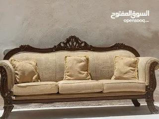  2 طقم كنب 7 مقاعد خشب