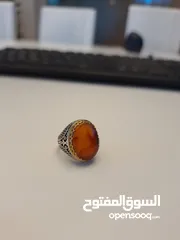  6 خاتم عقيق يمني نادر