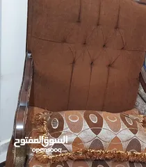  5 كنب+بوفيه لون بني مستعمل بحاله الجديد   للبيع بسعر 150