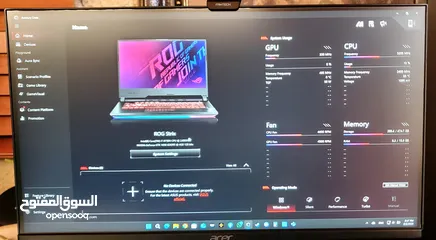  6 laptop asus rog strix g531gt مع شاشتين اسوس 100 هيرتز وكاميرا فانيتك