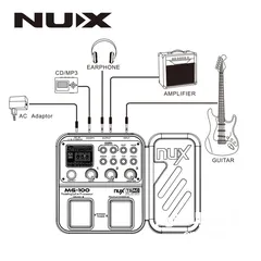  5 مؤثر صوتي (ملتي افكت)للكيتار الكهربائي NUX MG-100