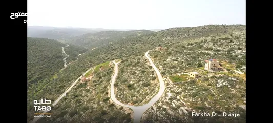  6 أرض للبيع في فرخة – مساحة 1000م – شارع من جهتين – إطلالة رائعة