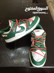  2 Nike Dunk Low Off-White Pine Green حذاء نايك