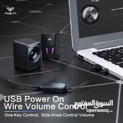  13 سماعات كمبيوتر جيمنغ  مضيئة مميزة  Aula Speaker N-108 Gaming RGB Lights OG
