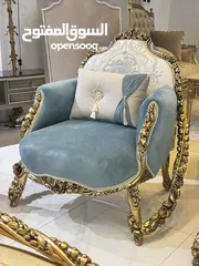  5 طقم كنب New classic فاخر ومميز جداً 9مقاعد مع طربيزة الوسط