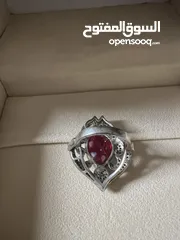  3 Ruby diamond ring for women