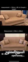  2 BEIGE COLOR SOFA SET WITH CUSHIONS FOR SALE (Very Good Condition)