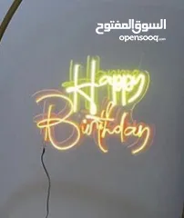  3 Happy birthday neon sign