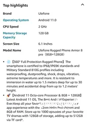  2 Armor 8 pro 8/128 gb without camera industrial phone