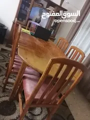  1 طاوله سفره للبيع خشب زان ثقيله ست كراسي