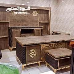  8 مكتب اداري 160*80 مع جانبية وطاولة وسط تفصيل خشب مستورد بسعر المنصع واعلى جودة وأقل الاسعار